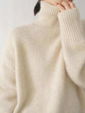 Turtleneck Dropped Shoulder Long Sleeve Sweater - Trendsi - Flyclothing LLC