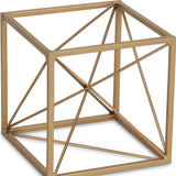6" Gold Metal Cube Sculpture - Homeroots
