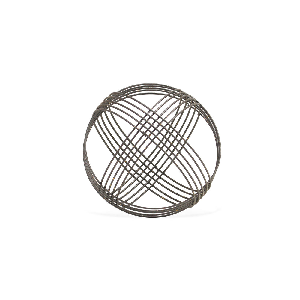 7" Gray Metal Decorative Orb - Homeroots - Flyclothing LLC