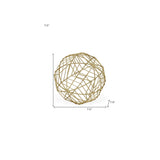 7" Gold Metal Decorative Orb