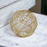 7" Gold Metal Decorative Orb - Homeroots