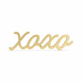 3" Gold Cast Iron Hand Painted XOXO Sentiment Tabletop Sculpture