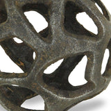 4" Natural Black Cast Iron Abstract Decorative Orb - Homeroots