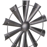 21" Gray Metal Windmill Hand Painted Sculpture - Homeroots