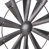 21" Gray Metal Windmill Hand Painted Sculpture - Homeroots
