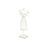 17" Silver Metal Dress Form Sculpture and Jewelry Holder