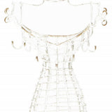 17" Silver Metal Dress Form Sculpture and Jewelry Holder