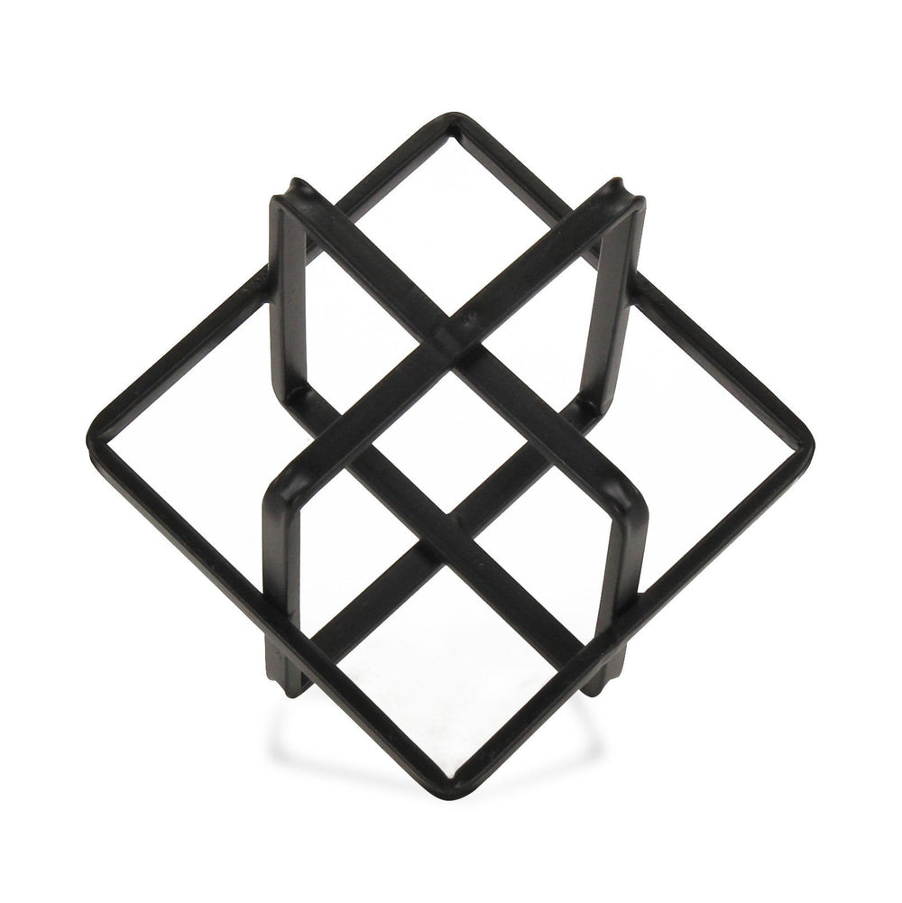 6" Black Metal Abstract Cube Sculpture - Homeroots