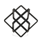 6" Black Metal Abstract Cube Sculpture - Homeroots
