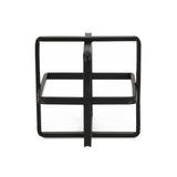 6" Black Metal Abstract Cube Sculpture