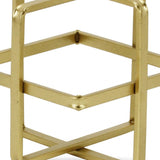 6" Gold Metal Abstract Hand Painted Sculpture