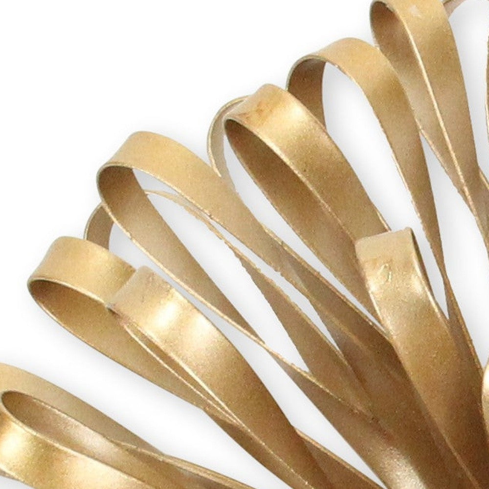 5" Gold Metal Abstract Hand Painted Sculpture - Homeroots