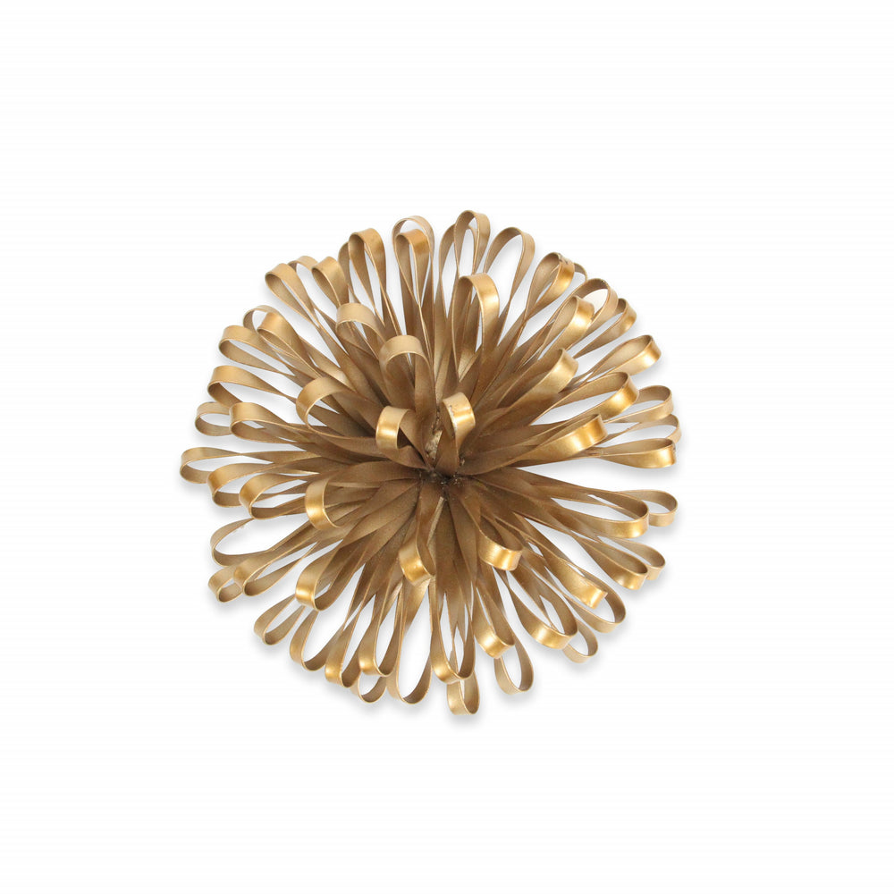 4" Gold Metal Abstract Bloom Painted Sculpture