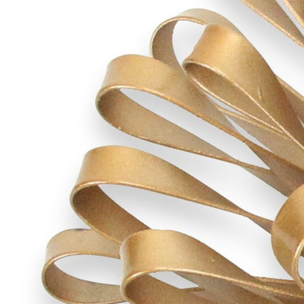 4" Gold Metal Abstract Bloom Painted Sculpture