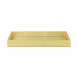 16" Gold Rectangular Wood Handmade Tray With Handles - Homeroots - Flyclothing LLC