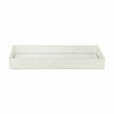 16" Silver Rectangular Wood Handmade Tray With Handles - Homeroots - Flyclothing LLC