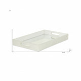 16" Silver Rectangular Wood Handmade Tray With Handles - Homeroots - Flyclothing LLC