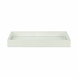16" White Silver Rectangular Wood Handmade Tray With Handles - Homeroots - Flyclothing LLC