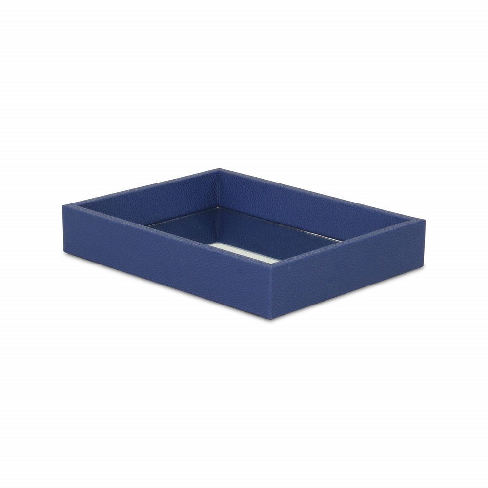 10" Navy Blue Rectangular Wood Handmade Tray - Homeroots - Flyclothing LLC