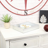 10" Silver Rectangular Wood Handmade Tray - Homeroots - Flyclothing LLC