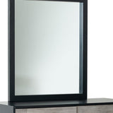 40" Black Ash Veneer Rectangle Wall Mounted Dresser Mirror Engineered Wood Framed - Homeroots - Flyclothing LLC