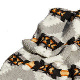 Gray Knitted Sherpa Geometric Reversable Throw - Homeroots - Flyclothing LLC
