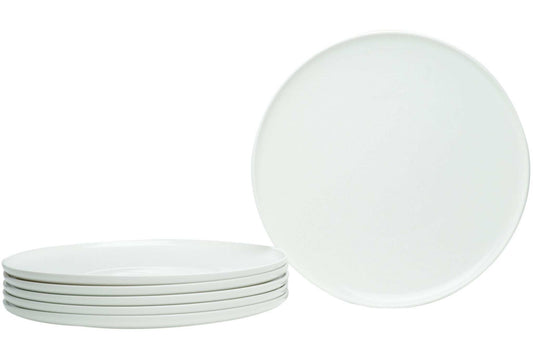 White Six Piece Round Coupe Porcelain Service For Six Dinner Plate Set - Homeroots - Flyclothing LLC