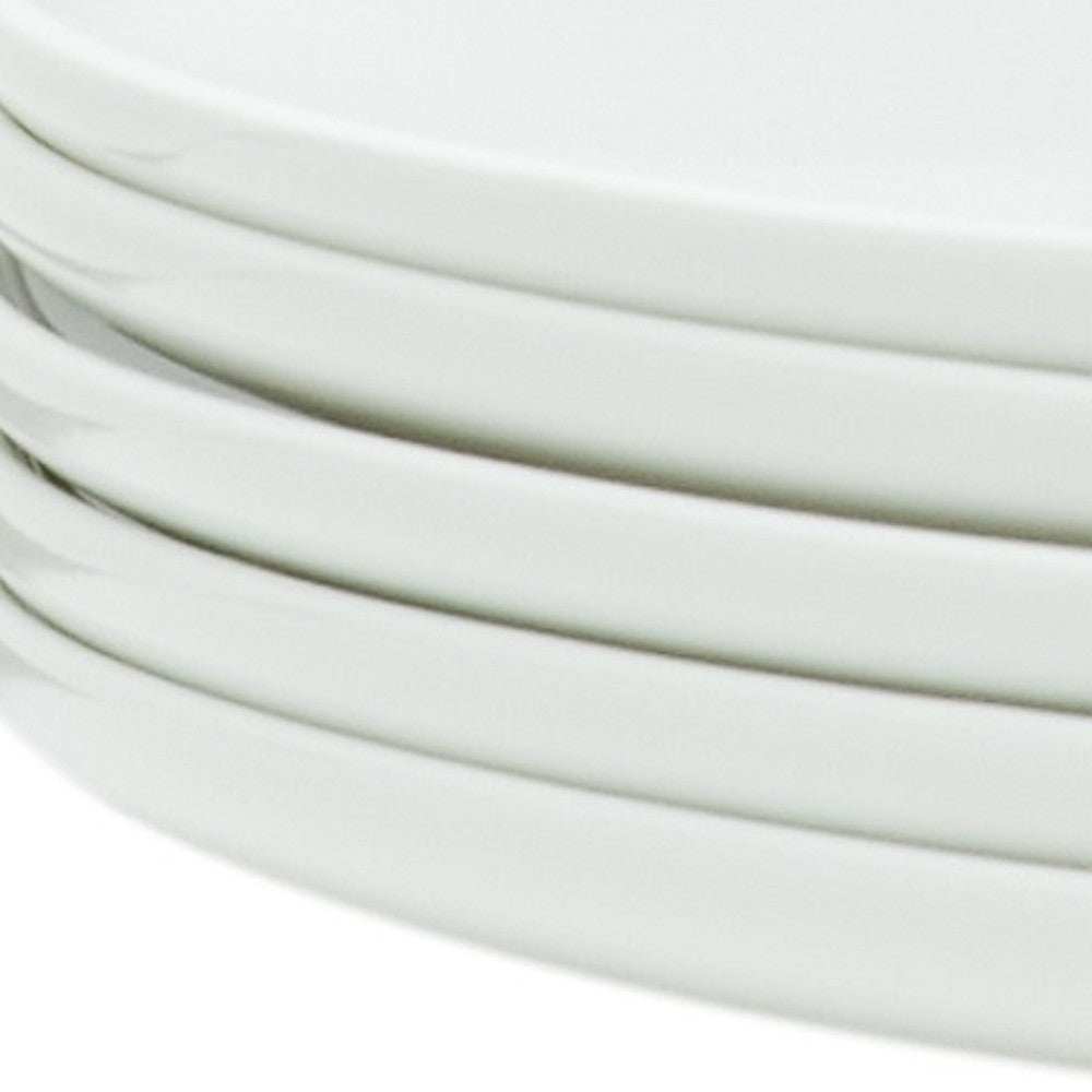 White Six Piece Round Coupe Porcelain Service For Six Dinner Plate Set - Homeroots - Flyclothing LLC