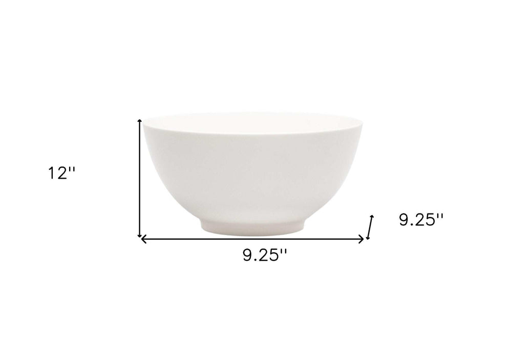 White Porcelain Large Round Serve Bowl - Homeroots - Flyclothing LLC