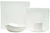 White Five Piece Square Bone China Dinnerware Set - Homeroots - Flyclothing LLC
