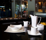 White Five Piece Square Bone China Dinnerware Set - Homeroots - Flyclothing LLC