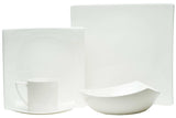 White Five Piece Square Bone China Dinnerware Set - Homeroots - Flyclothing LLC