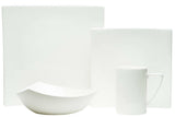 White Four Piece Square Bone China Dinnerware Set - Homeroots - Flyclothing LLC