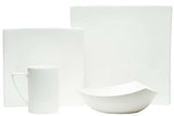 White Four Piece Square Bone China Dinnerware Set - Homeroots - Flyclothing LLC