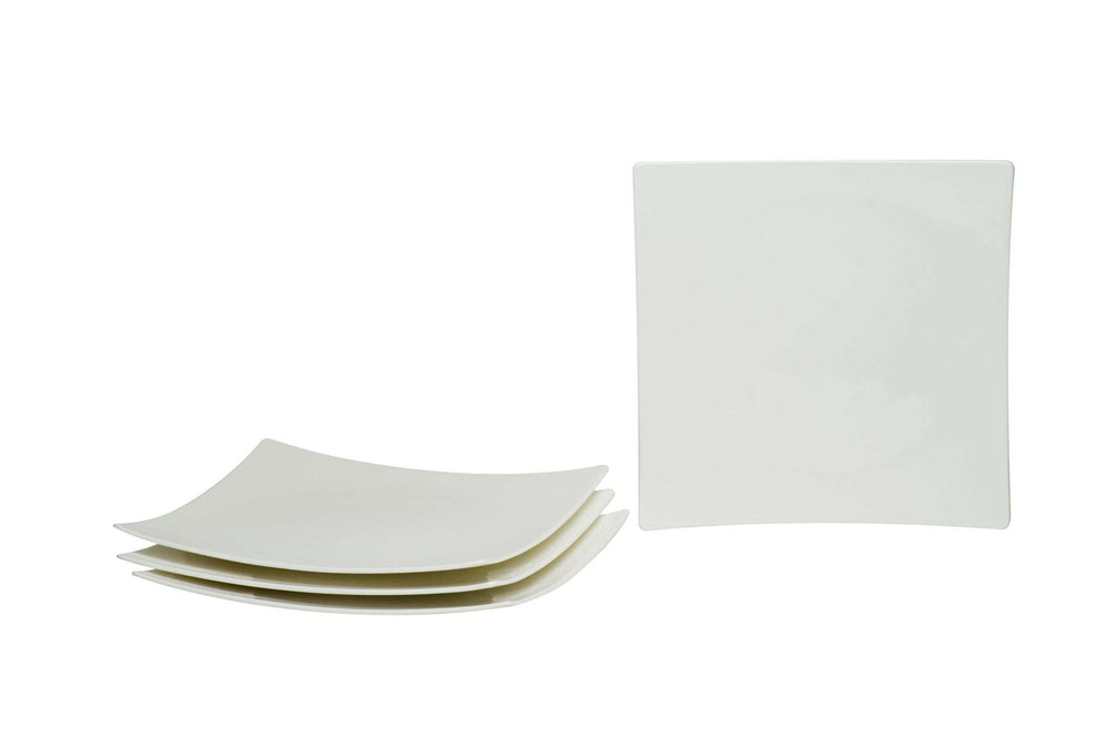White Six Piece Square Bone China Service For Six Salad Plate Set - Homeroots - Flyclothing LLC