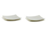 White Six Piece Square Bone China Service For Six Salad Plate Set - Homeroots - Flyclothing LLC
