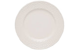 White Four Piece Weave Stoneware Service For Four Dinner Plate Set - Homeroots - Flyclothing LLC