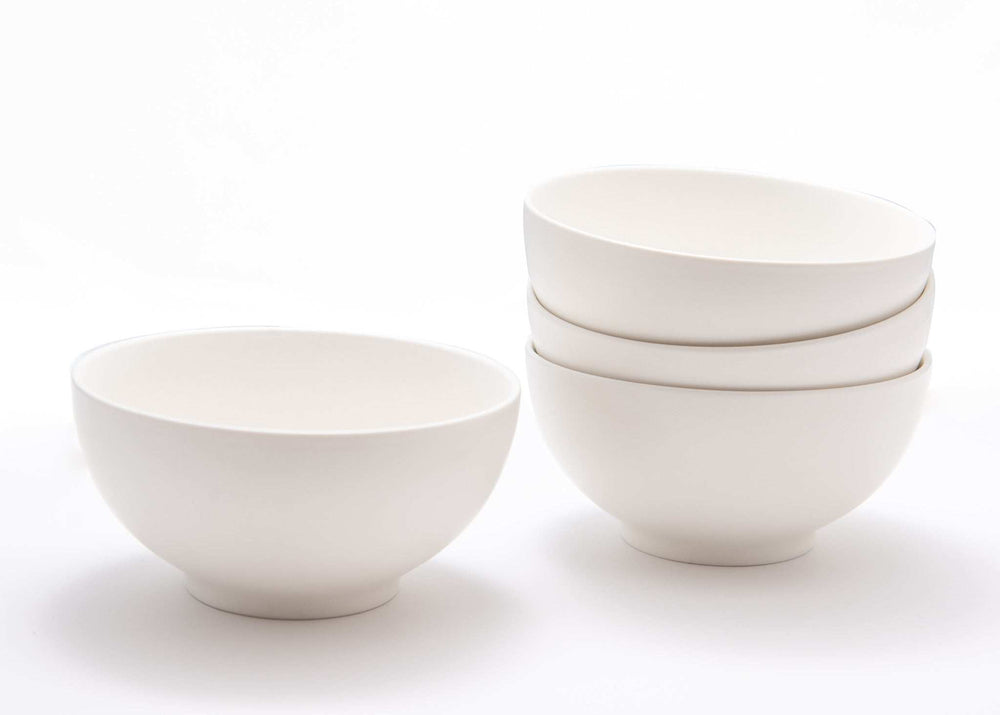 White Four Piece Porcelain Service For Four Bowl Set - Homeroots - Flyclothing LLC