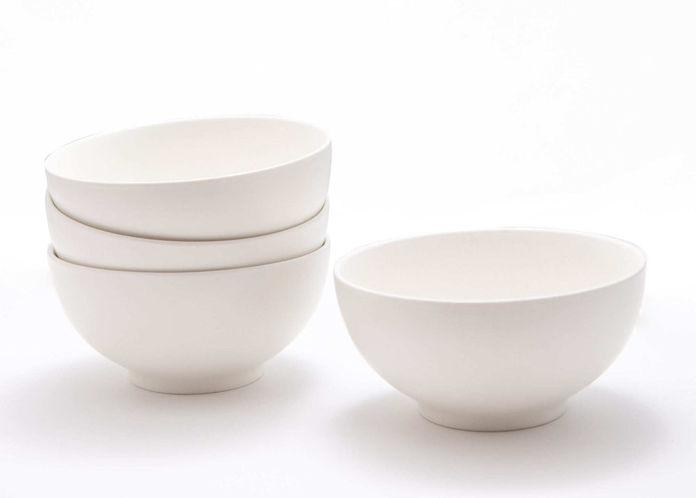 White Four Piece Porcelain Service For Four Bowl Set - Homeroots - Flyclothing LLC