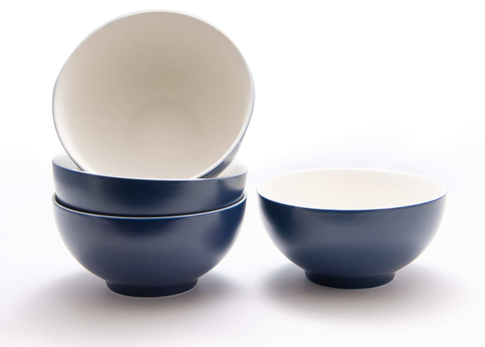 Blue and White Four Piece Porcelain Service For Four Bowl Set - Homeroots - Flyclothing LLC
