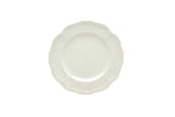 White Four Piece Round Scallop Stoneware Service For Four Salad Plate Set - Homeroots - Flyclothing LLC