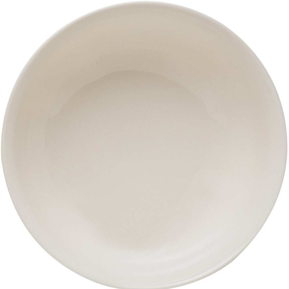White Four Piece Round Scallop Stoneware Service For Four Bowl Set - Homeroots - Flyclothing LLC