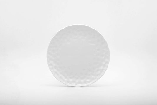 White Six Piece Round Pebbled Porcelain Service For Six Salad Plate Set - Homeroots - Flyclothing LLC