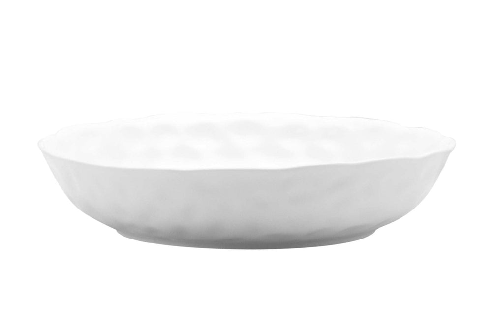 White Six Piece Round Pebbled Porcelain Service For Six Bowl Set - Homeroots - Flyclothing LLC