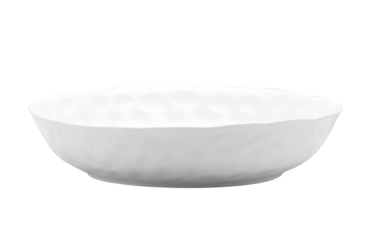 White Six Piece Round Pebbled Porcelain Service For Six Bowl Set - Homeroots - Flyclothing LLC