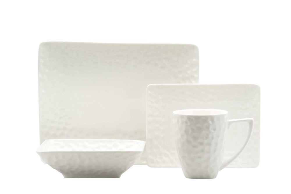 White Six Piece Pebbled Porcelain Service For Six Bowl Set - Homeroots - Flyclothing LLC