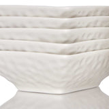 White Six Piece Pebbled Porcelain Service For Six Bowl Set - Homeroots - Flyclothing LLC