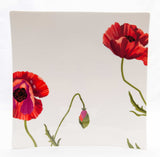 Red and White Six Piece Square Floral Bone China Service For Six Dinner Plate Set - Homeroots - Flyclothing LLC