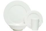 White Sixteen Piece Round Bone China Service For Four Dinnerware Set - Homeroots - Flyclothing LLC