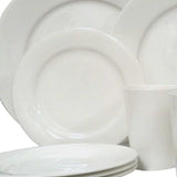 White Sixteen Piece Round Bone China Service For Four Dinnerware Set - Homeroots - Flyclothing LLC